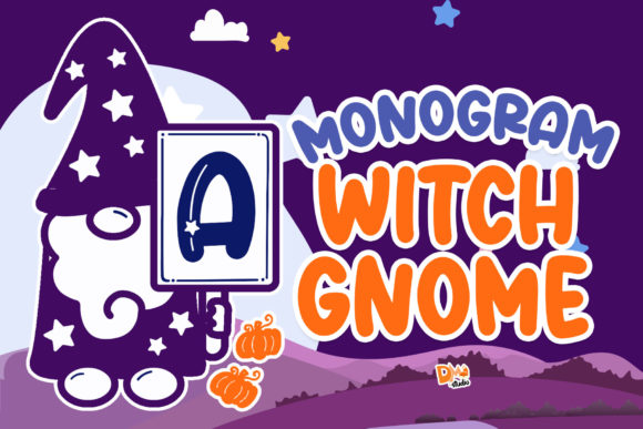 Monogram Witch Gnome: A Playful Decorative Font for Web Design